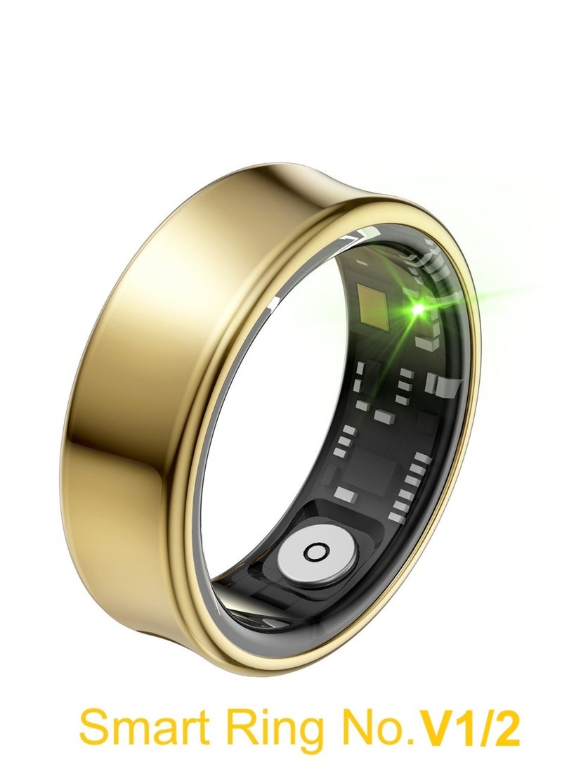 general Smart Ring for Heart Rate, Blood Oxygen, Sleep Monitoring, all Weather Motion Calculation, 24-hour Health Monitoring, Protect Your Health, Lightweight and Comfortable, 5ATM Waterproof, Photo Control, Hand Gestures Browse Tiktok, Gold No.V1/2 - Image 1